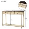 TREXM Console Table w/  Drawers and Long Shelf by Yeah Depot (Beige)