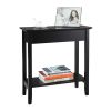 American Heritage Flip-Top End Table w/ Storage Shelf in Black