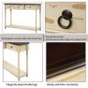 TREXM Console Table w/  Drawers and Long Shelf by Yeah Depot (Beige)