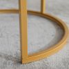 Modern Nesting Coffee Table w/ Golden Metal Frame & Marble Color Top (Set of 2)