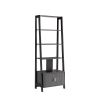 Distressed Grey & Black Bookshelf by Yeah Depot