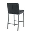 Modern Design High Counter Bar Stool with Metal Legs (Black, Set of 2)