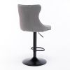 Modern Upholstered Bar Stools w/ Tufted Backs (Gray, Set of 2)