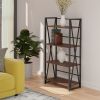 Winsome Wood Isa 4-Tier Shelf; Graphite & Walnut