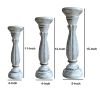 Handcrafted Distressed White Wooden Candle Holders ( Set of 3)