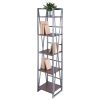 Winsome Wood Isa 5-Tier Shelf in Graphite & Walnut