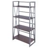 Winsome Wood Isa 4-Tier Shelf; Graphite & Walnut