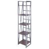 Winsome Wood Isa 5-Tier Shelf in Graphite & Walnut