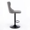 Modern Upholstered Bar Stools w/ Tufted Backs (Gray, Set of 2)