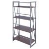 Winsome Wood Isa 4-Tier Shelf; Graphite & Walnut
