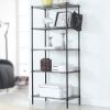 Adjustable 5-Shelf Wire Rack Organizer with Hooks
