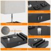 Fully Dimmable Table Lamp w/ Dual USB Ports & 2 Power Outlets