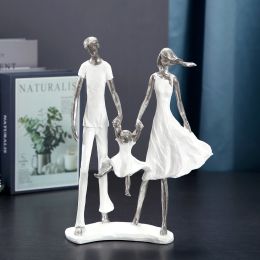 Nordic Creative Abstract Resin Family Figurines