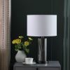 Mid-Century Glass Black Chrome Table Lamp
