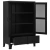 Office Cabinet with Mesh Doors Industrial Black - Steel