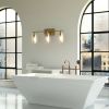 Golden 3-Light Modern Wall Sconce with Clear Glass Shade