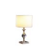 19.75" Satin Nickel Solid Crystal Orb Metal Table Lamp