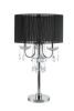 29.5" Black/Chrome Crystal Inspired Table Lamp (1PC)