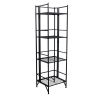 4 Tier Folding Metal Shelf Black