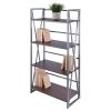 Winsome Wood Isa 4-Tier Shelf; Graphite & Walnut