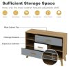 Free-standing Storage Floor Cabinet w/ 2 Doors & 3 Drawers