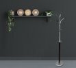 Mid-Century Wooden Chrome Coat Rack by Yeah Depot
