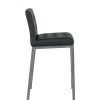 Modern Design High Counter Bar Stool with Metal Legs (Black, Set of 2)