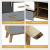 Free-standing Storage Floor Cabinet w/ 2 Doors & 3 Drawers