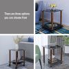 Modern 2-Tier Space End Table by Yeah Depot (Black + Walnut)