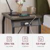 Modern End Tables Set w/  Charging Station, USB Ports, &  Socket (set of 2)