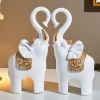 Resin Couple Elephant Figurines for Home Decoration