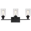 Modern 3-Light Wall Sconce with Clear Glass Shade
