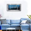 Serene Family Bonds Navy Blue Canvas Wall Art
