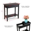 American Heritage Flip-Top End Table w/ Storage Shelf in Black