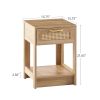 15.75-Inch Rattan End Table w/  Drawer by Yeah Depot (Natural)