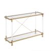 43.31-Inch Golden Glass Acrylic Console Table by Yeah Depot