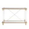 43.31-Inch Golden Glass Acrylic Console Table by Yeah Depot