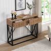 43.31-Inch Industrial Wood Console Table with Two Drawers by Yeah Depot