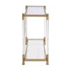 43.31-Inch Golden Glass Acrylic Console Table by Yeah Depot