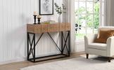 43.31-Inch Industrial Wood Console Table with Two Drawers by Yeah Depot
