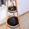 Natural Bamboo Coat Rack with Storage Rack