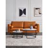 Modern Nesting Coffee Table w/  Black Frame and Marble Top (Set of 2)