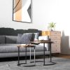 Modern Round Stacking Nesting Coffee Tables (Set of 2)-Rustic Brown