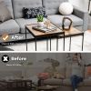 Modern Nesting End Tables w/  Metal Legs (Set of 2) -Rustic Brown