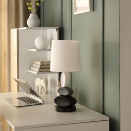 Coastal Como 19" Modern Stacked Tablets Metal Table Lamp
