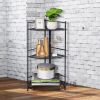 3 Tier Corner Folding Metal Corner Shelf Black