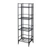 4 Tier Folding Metal Shelf Black