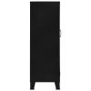 Office Cabinet with Mesh Doors Industrial Black - Steel