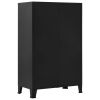 Office Cabinet with Mesh Doors Industrial Black - Steel