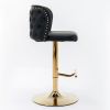 Swivel Barstools w/ Adjustable Seat Height and Whole Tufted Back (Black, Set of 2)